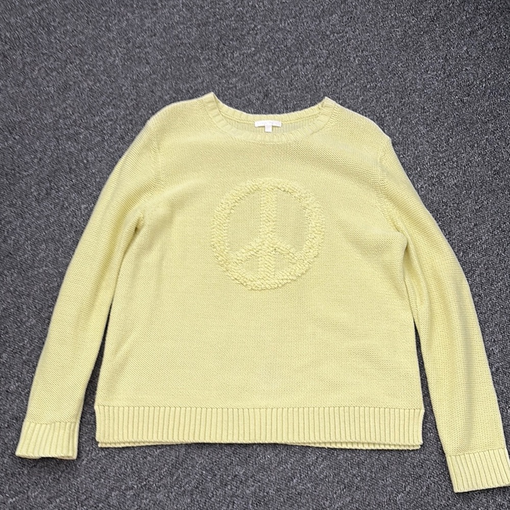 Yellow Peace Sign Sweater